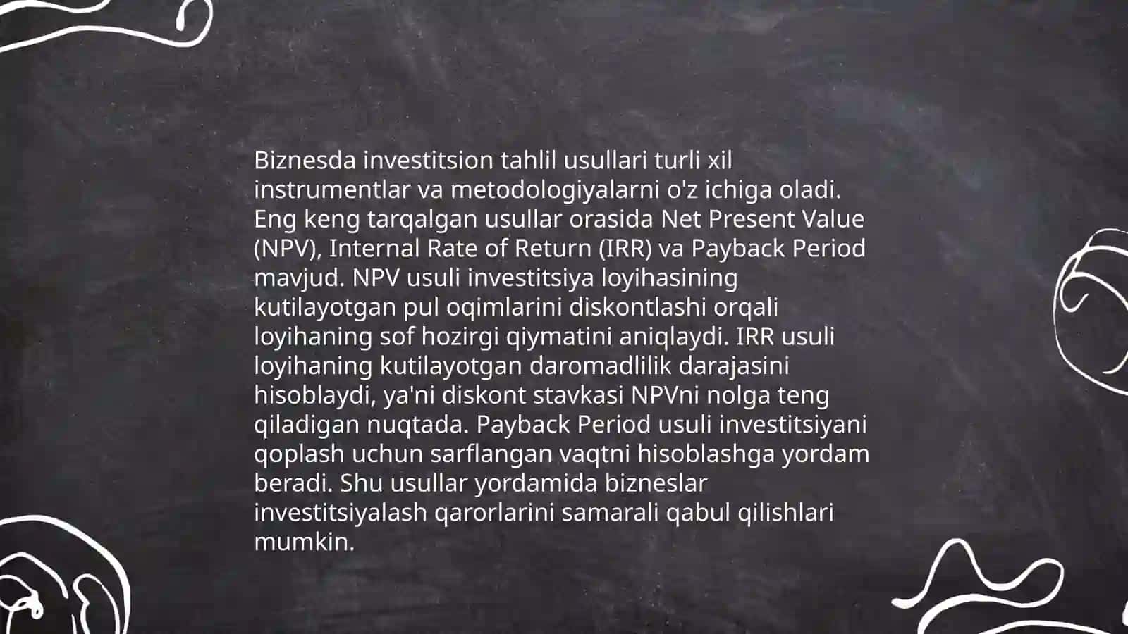Investitsion baholashning asosiy tamoyillari 4