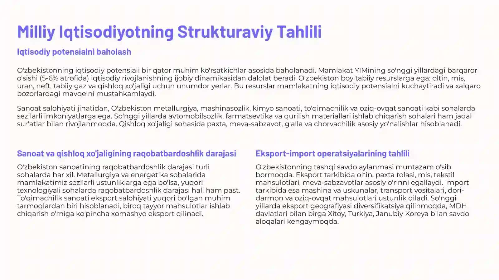 O'zbekistonning iqtisodiy xavfsizlik omillari 4