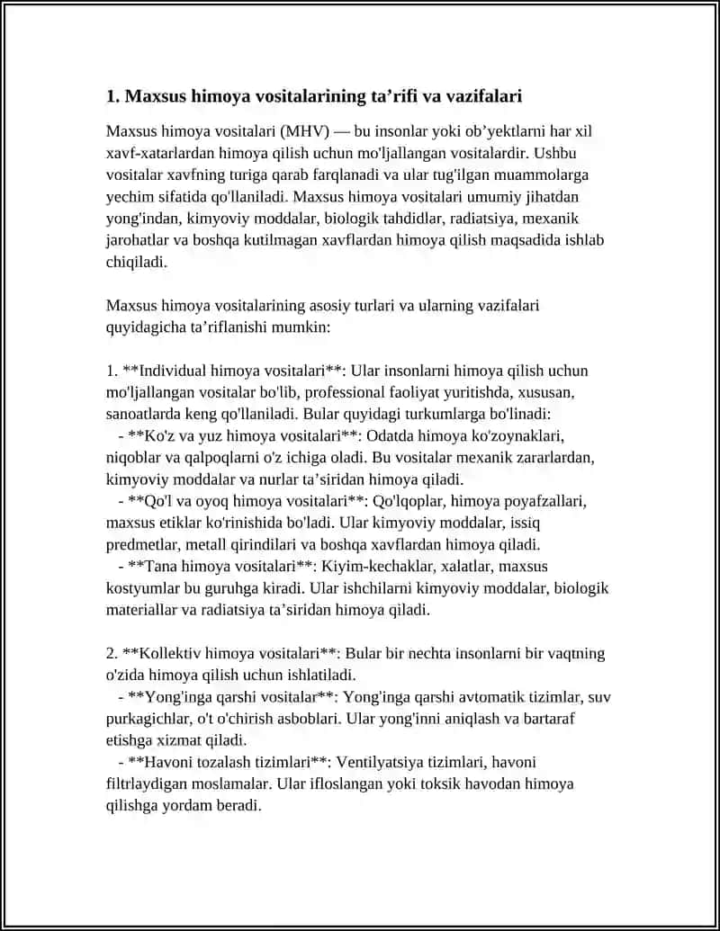 MAXSUS HIMOYA VOSITALARI VA ULARDAN FOYDALANISH 4