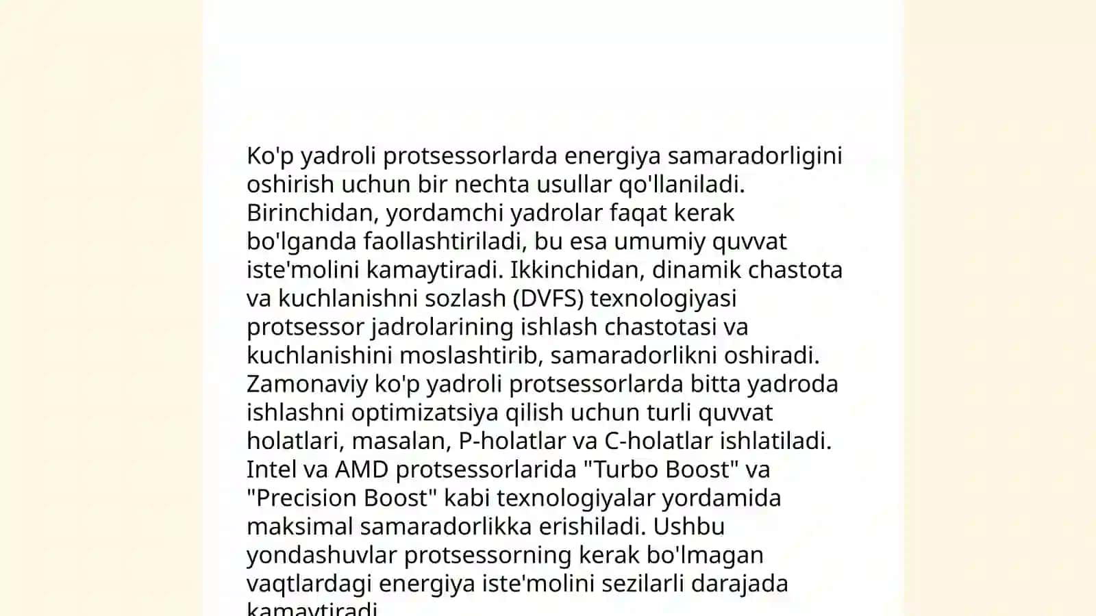 Mobil tizimlar uchun mòljallangan kòp yadroli prosessorlar 4