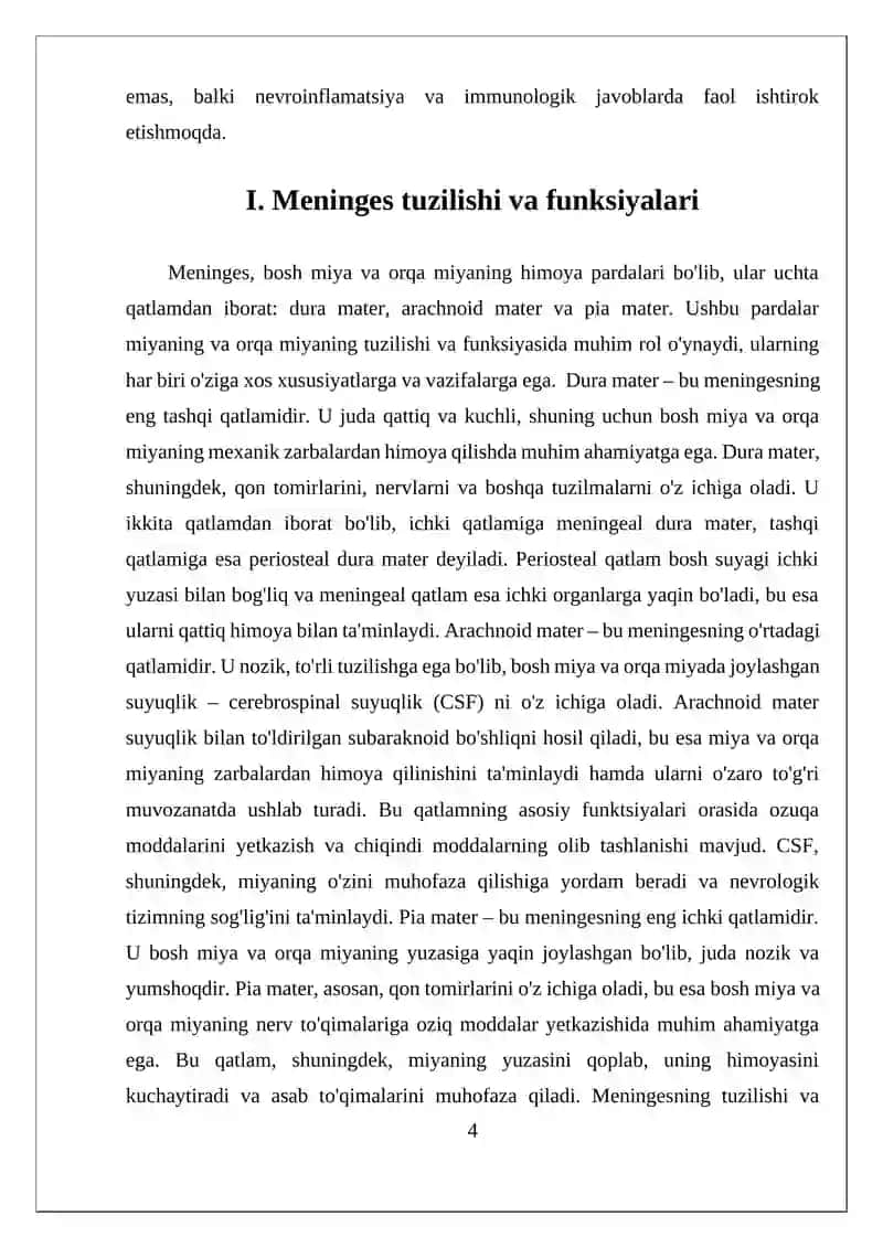 Bosh miya va orqa miyani urab turuvchi pardalar 4