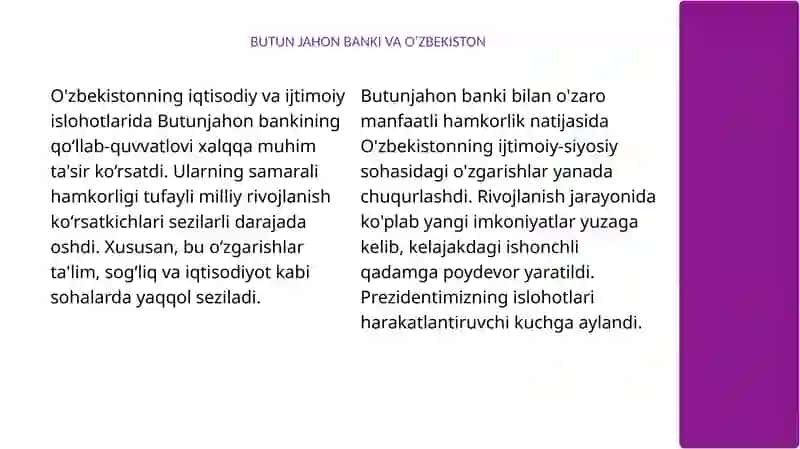 Yangi Oʻzbekistonda ijtimoiy siyosiy oʻzgarishlar 4