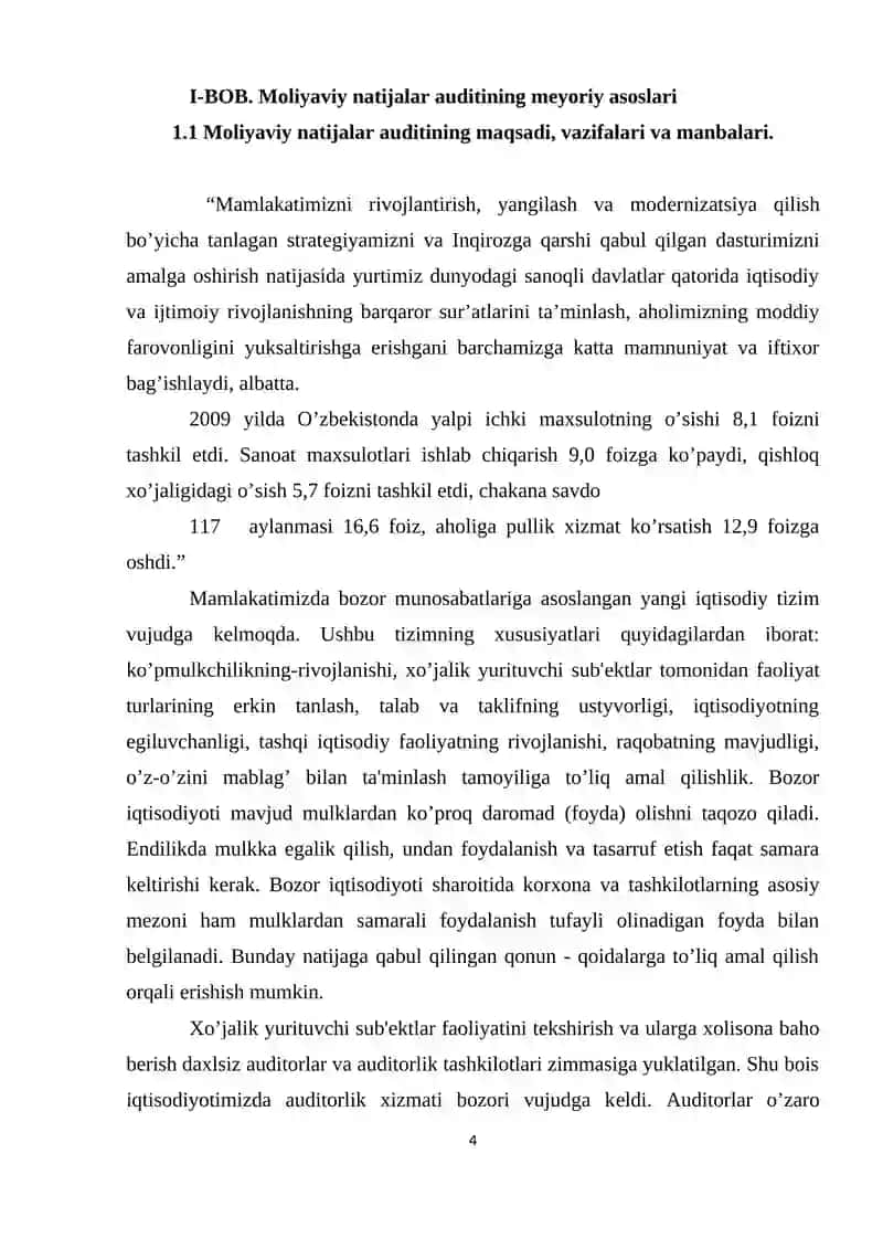 Moliyaviy faoliyat bo'yicha qilingan xarajatlar auditi 4
