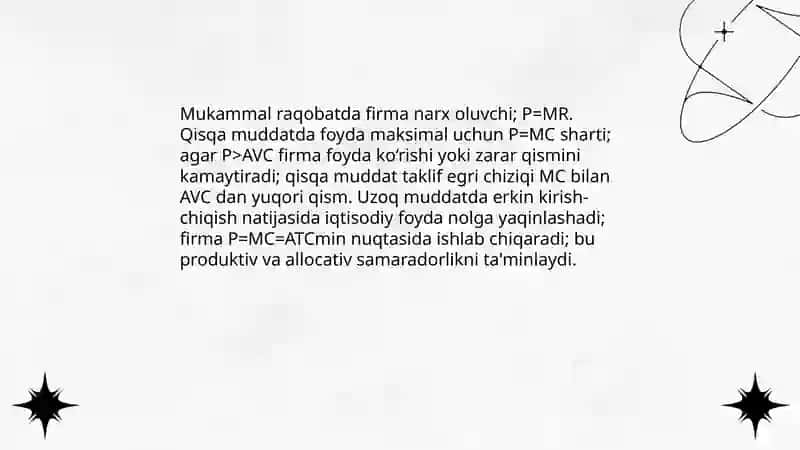Ishlab chiqaruvchilar va bozorlar samaradorligi 4