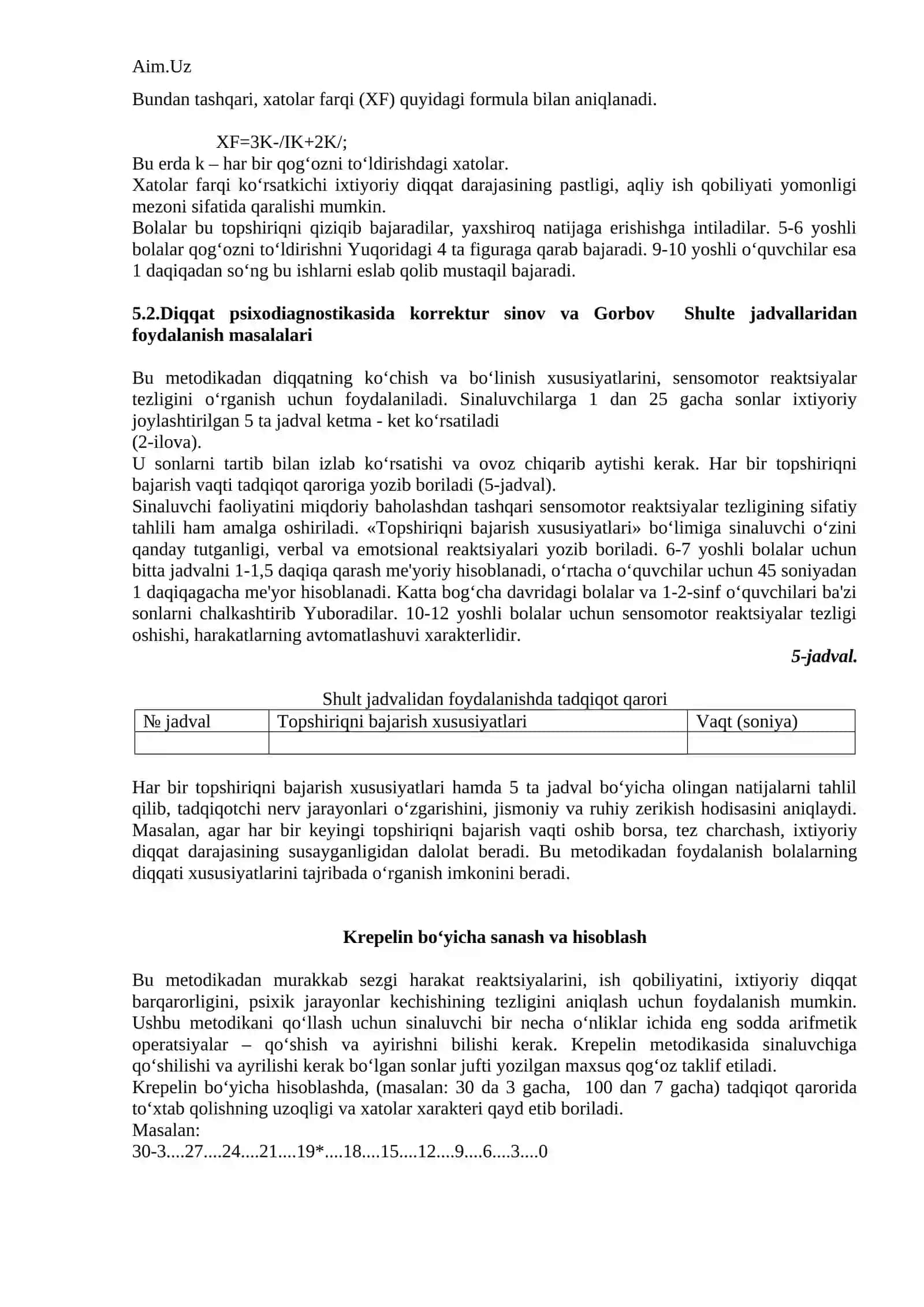 Bilish jarayonlari psixodiagnostikasi 4