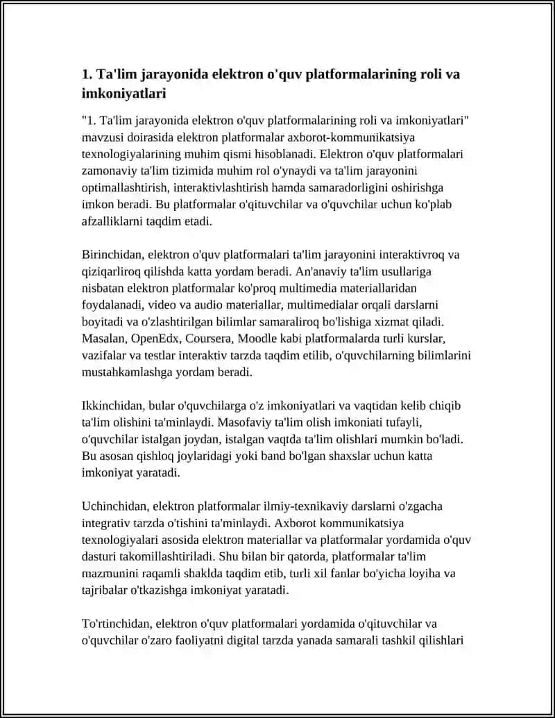 TAʼLIM JARAYONIDA AXBOROT KOMMUNIKATSIYA TEXNOLOGIYALARINING OʻRNI VA IMKONIYATLARI 4