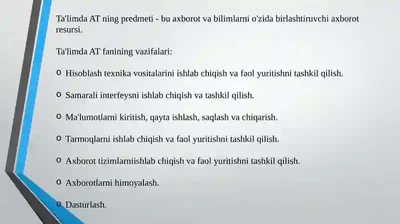 TAʼLIMDA AXBOROT TEXNOLOGIYALARI FANI 4