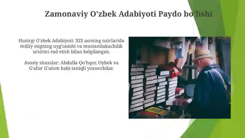 20-asr O‘zbek adabiyotining til xususiyatlari 4