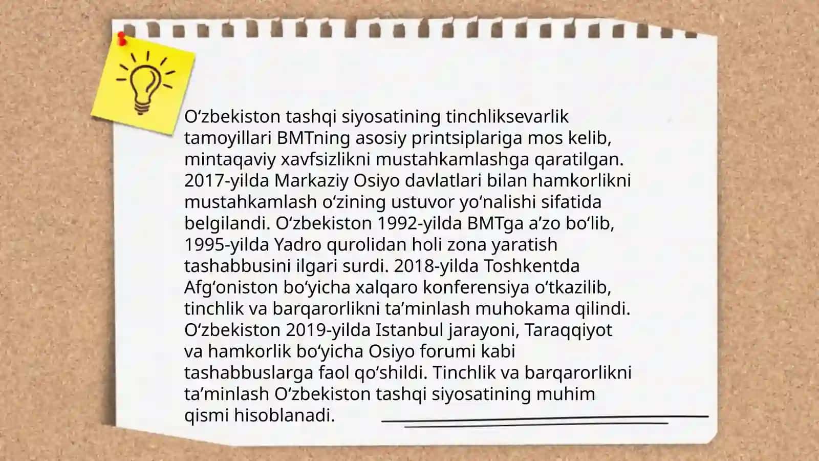 Oʻzbekiston Respublikasi tashqi siyosat prinsiplari va normativ asoslari 4