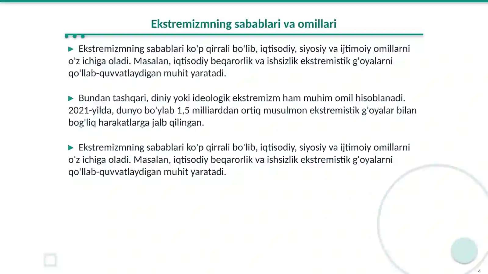 Ekstremizm va terrorizm jamiyat barqarorligiga tahdid 4