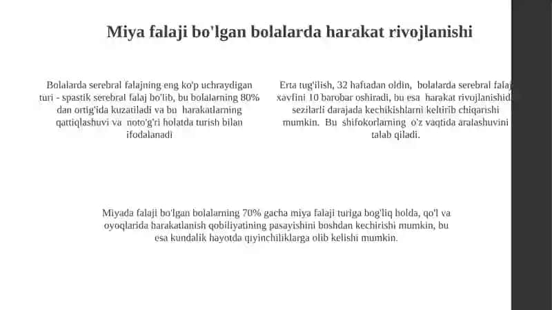 Miya falaji bo'lgan bolalarda aqliy rivojlanish 4