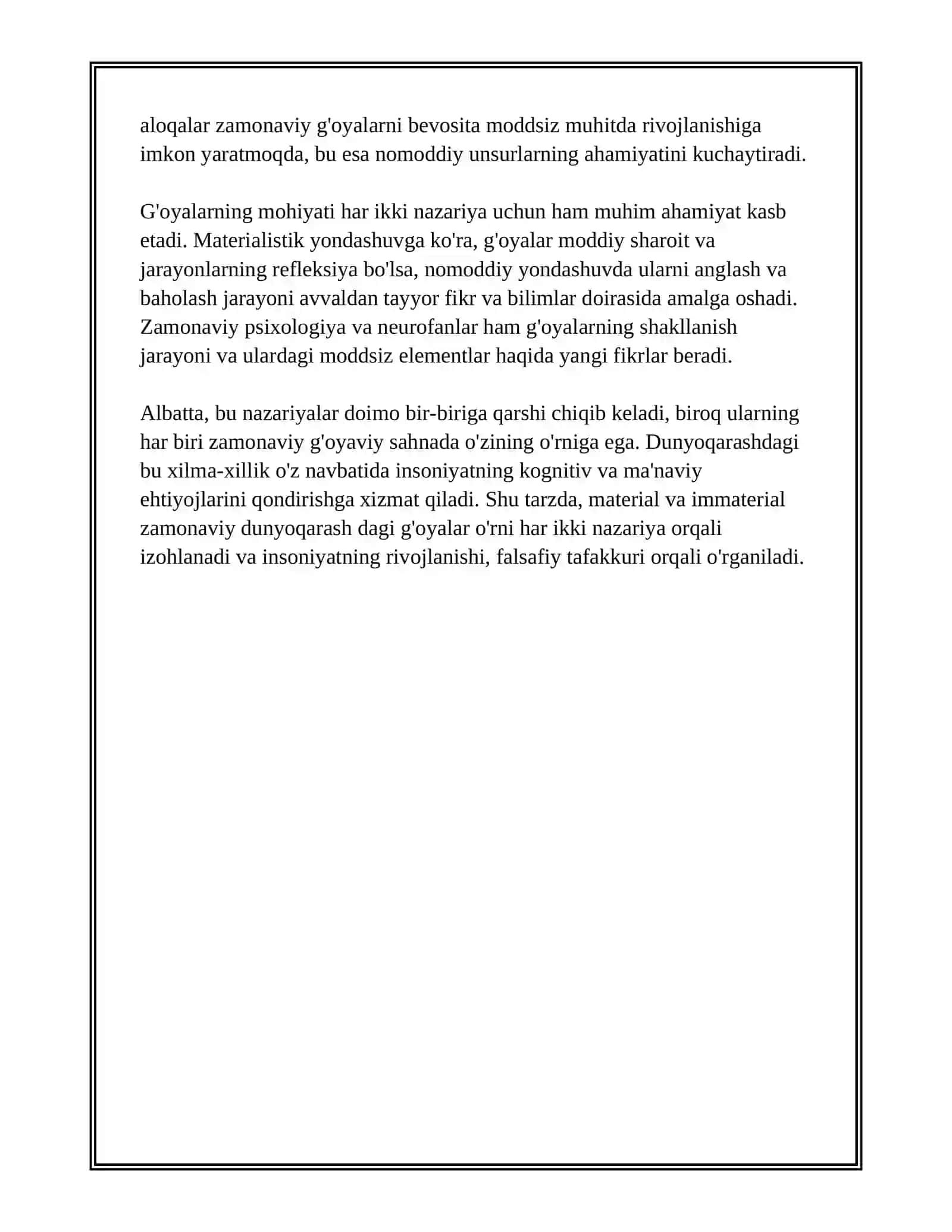MATERIAL VA IMMATERIAL ZAMONAVIY DUNYOQARASHDA G'OYALARNING O'RNI 4