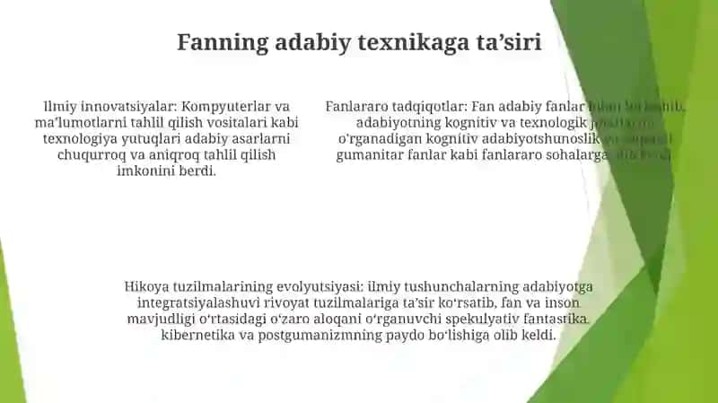 Hozirgi Adabiy Jarayon Faning Adabiyotshunoslikdagi O'Rni 4