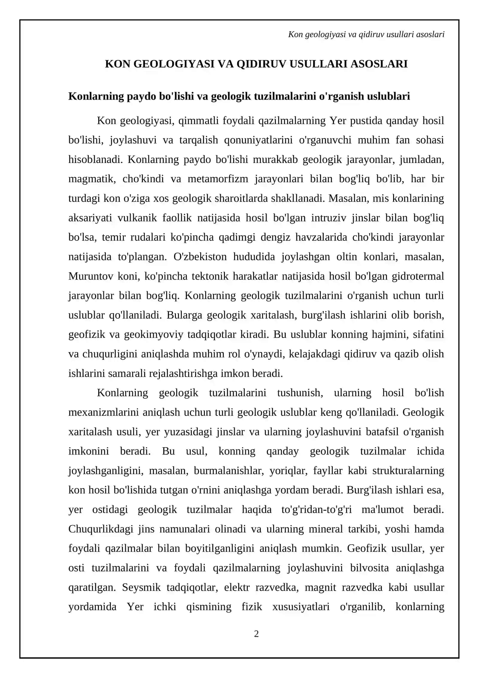 Konlarda bajariladigan geologik ishlarni rejalashtirish asoslari 4
