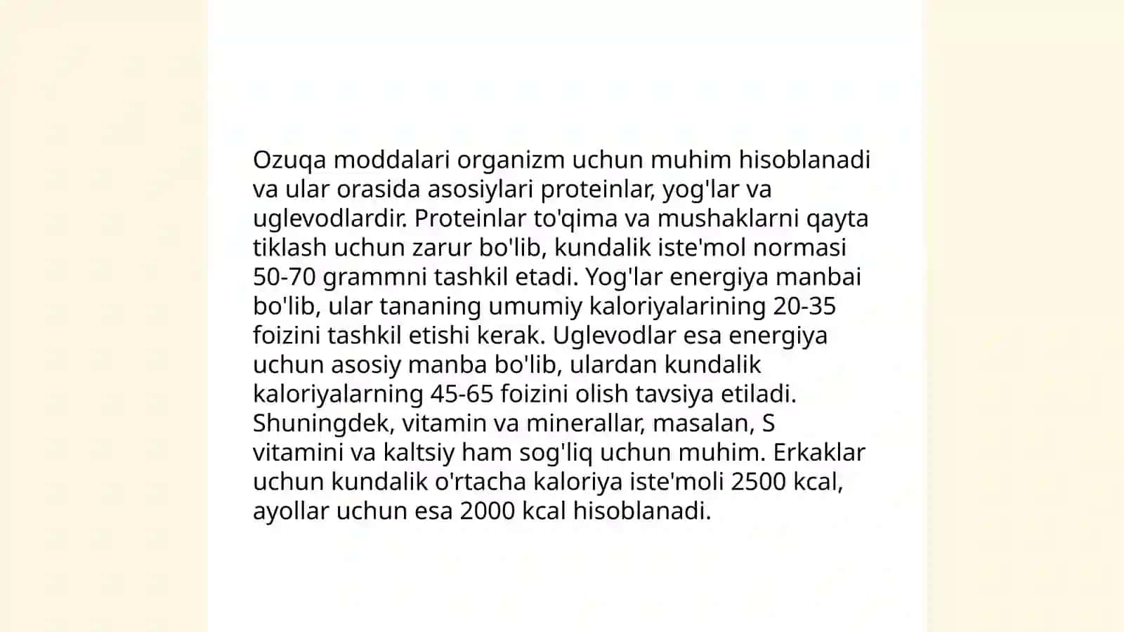 Oziq-ovqat mahsulotlarining tarkibi 4