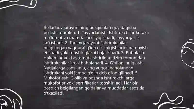 Bellashuv o'tkazish texnikasi asoslari 4
