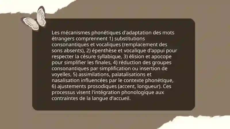 Analyse comparative des mots étrangers et autochtones 4
