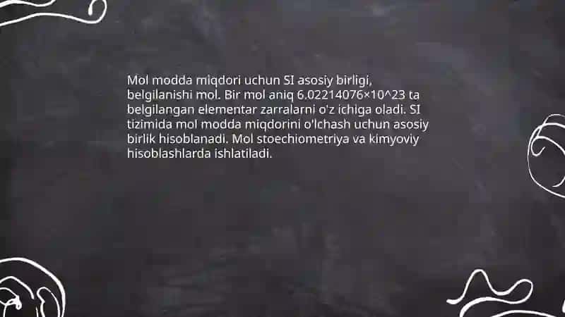 Modda miqdori haqida maʼlumot, tarixi, formulasi 4