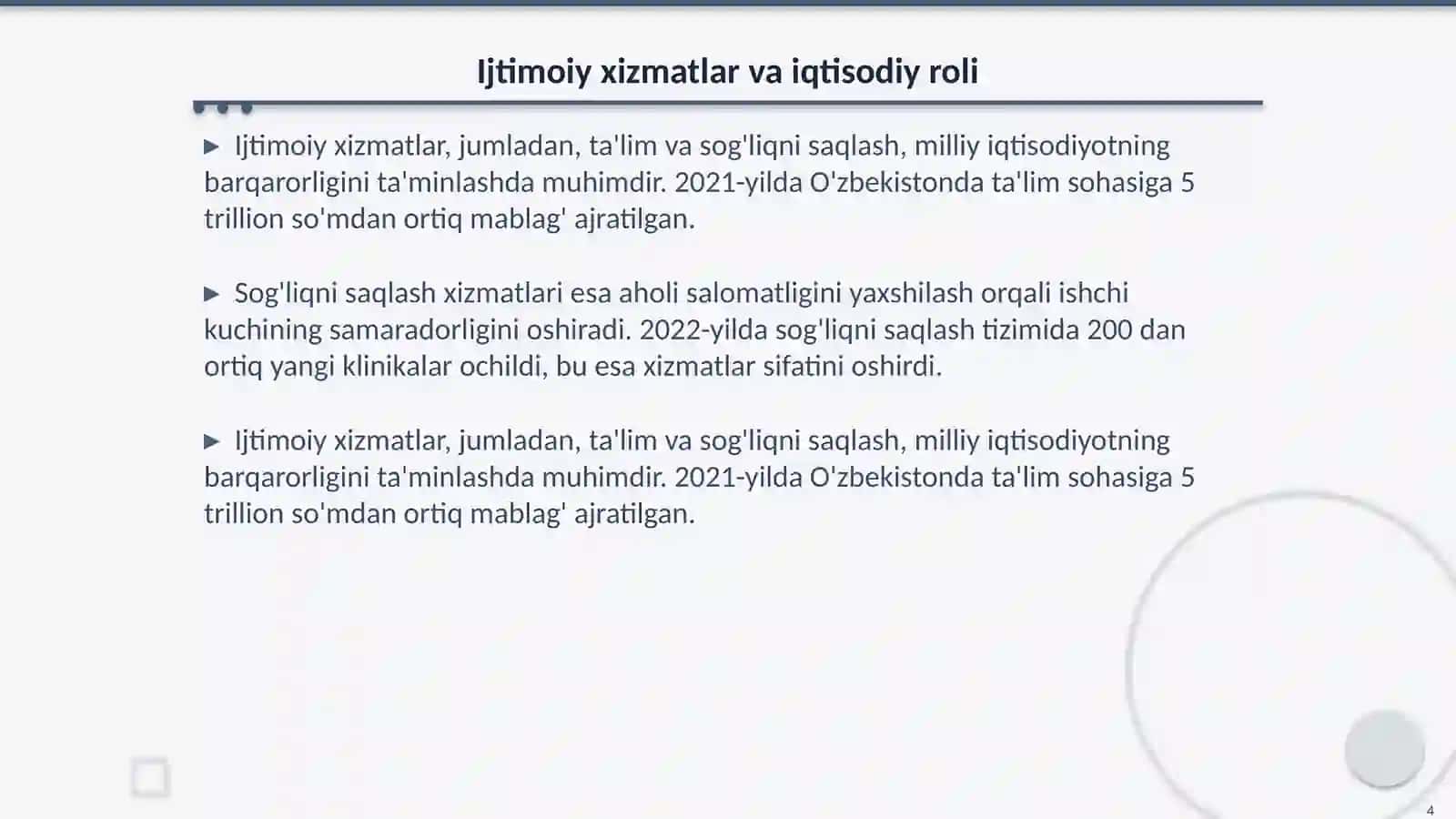 Ijtimoiy soha va uning milliy iqtisodiyotga roli 4