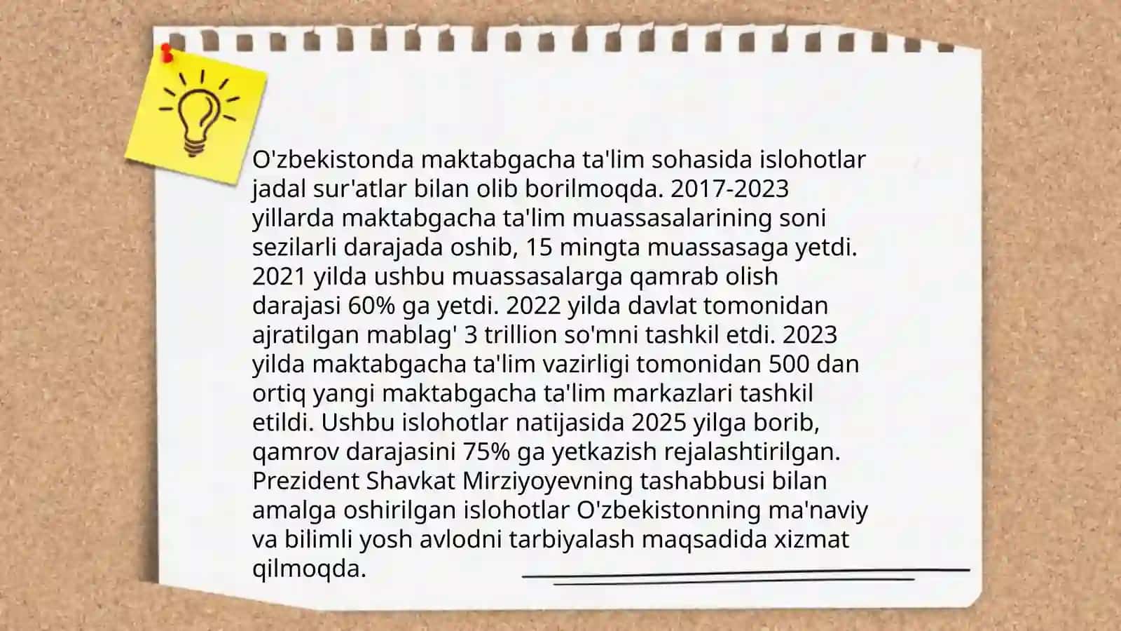 Oʻzbekistonda ta’lim sohasida islohatlar 4