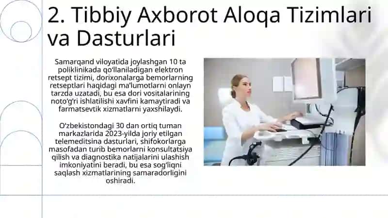 Tibbiyot axborot kommunikatsiya tizimlari va dasturiy taʼminoti 4