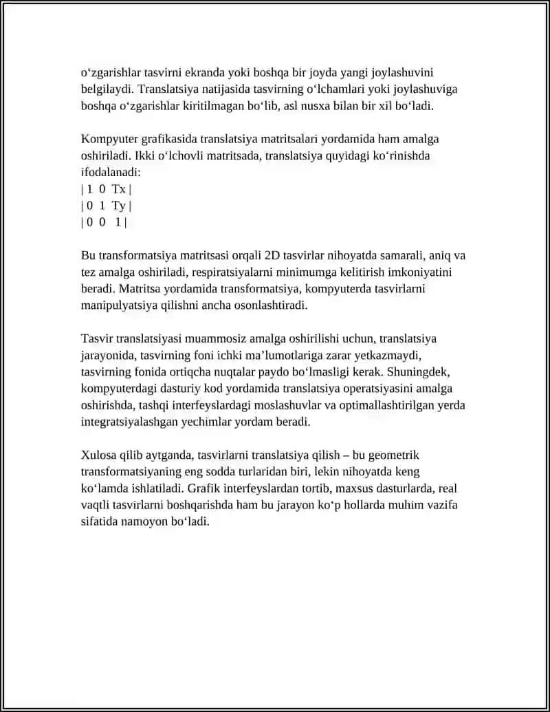 TASVIRLARDA GEOMETRIK O‘ZGARTIRISHNI AMALGA OSHIRISH 4