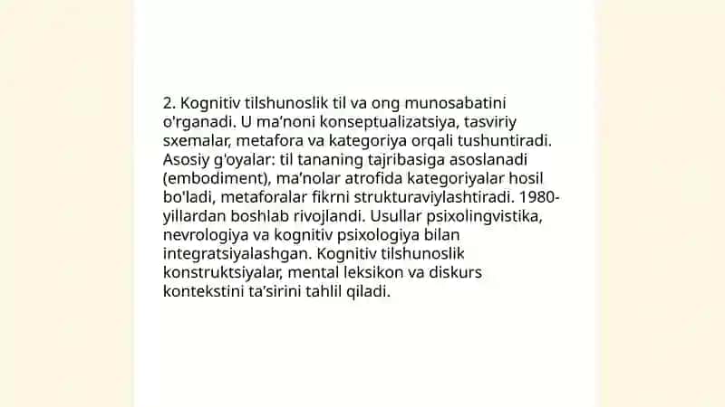 Tilshunoslikning zamonaviy yoʻnalishlari Sabina 4