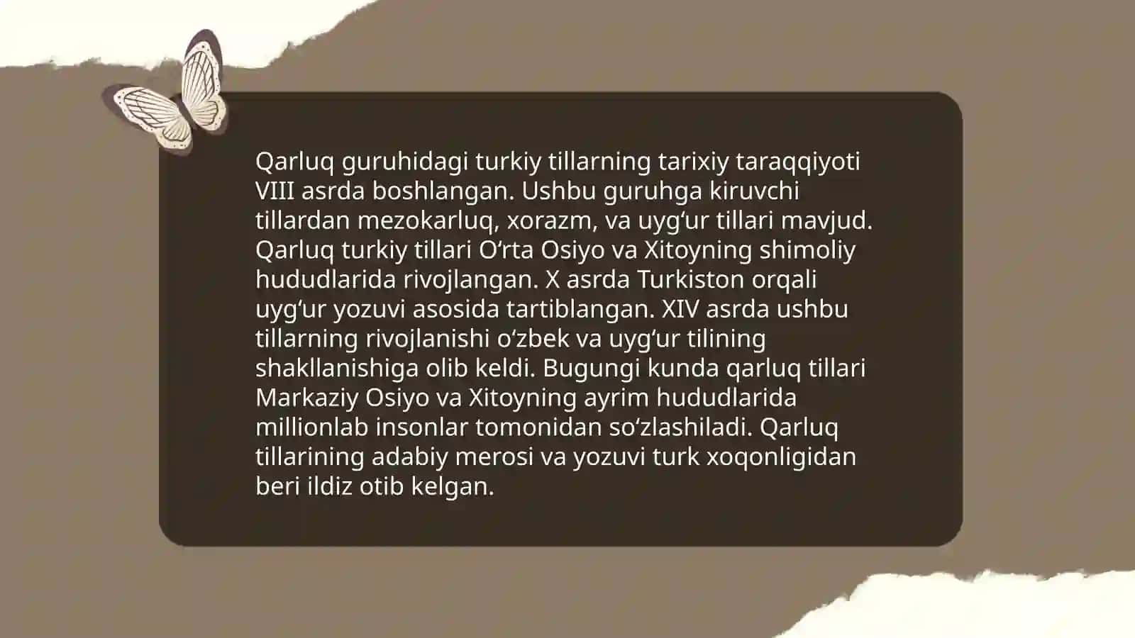 Qarluq guruhiga mansub turkiy tillar va ularning lisoniy xususiyatlari 4