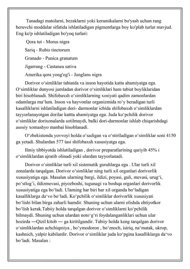 O'simliklar olamidan foydalanish va muhofaza qilish 4