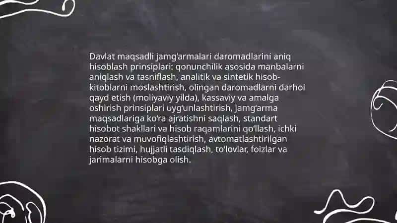 Davlat byudjeti va davlat maqsadli jamğarmalari byudjetlari daromadlarining analitik va sintetik hisobi 4