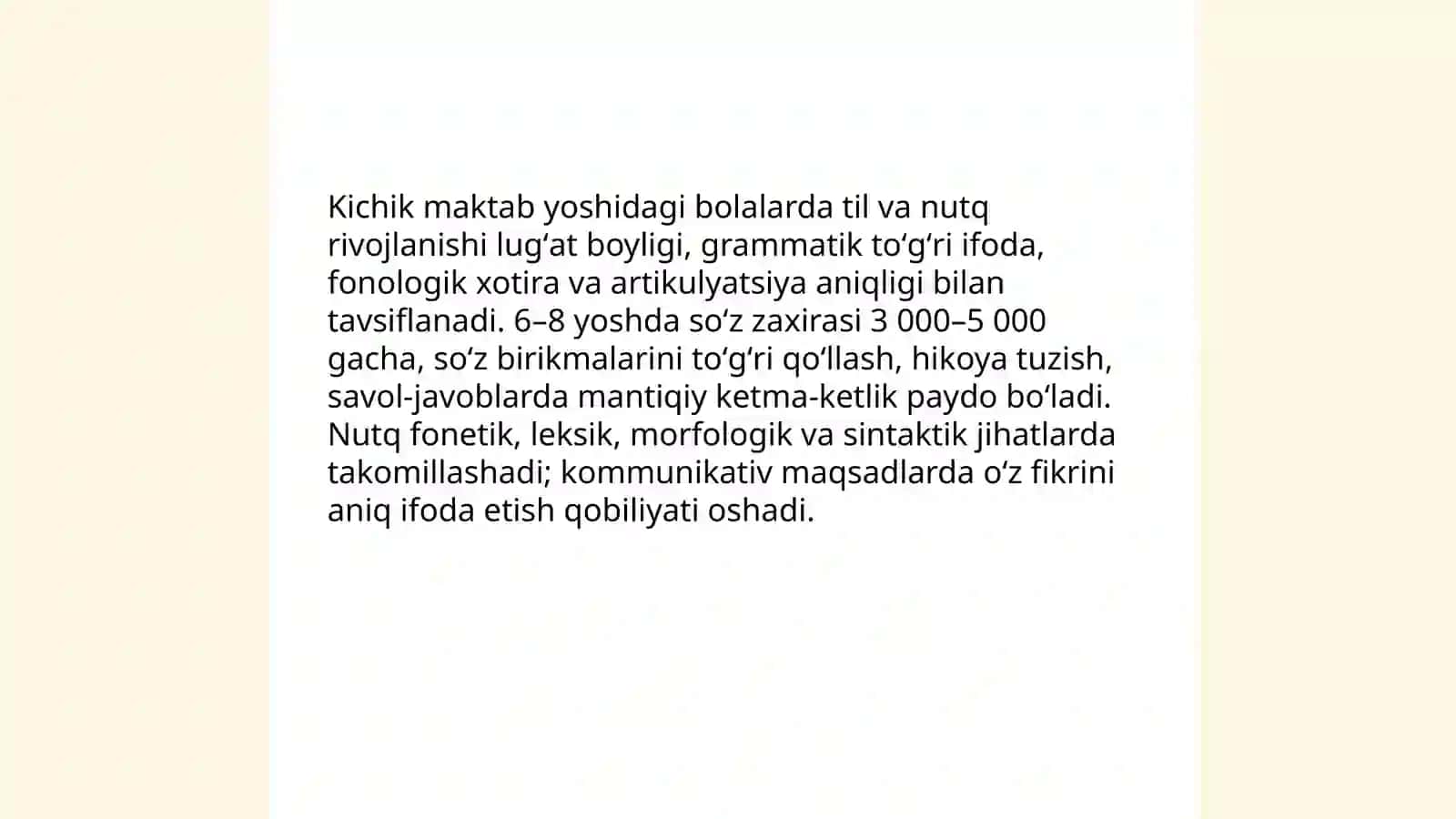 Kichik maktab yoshi davrida psixik rivojlanish 4