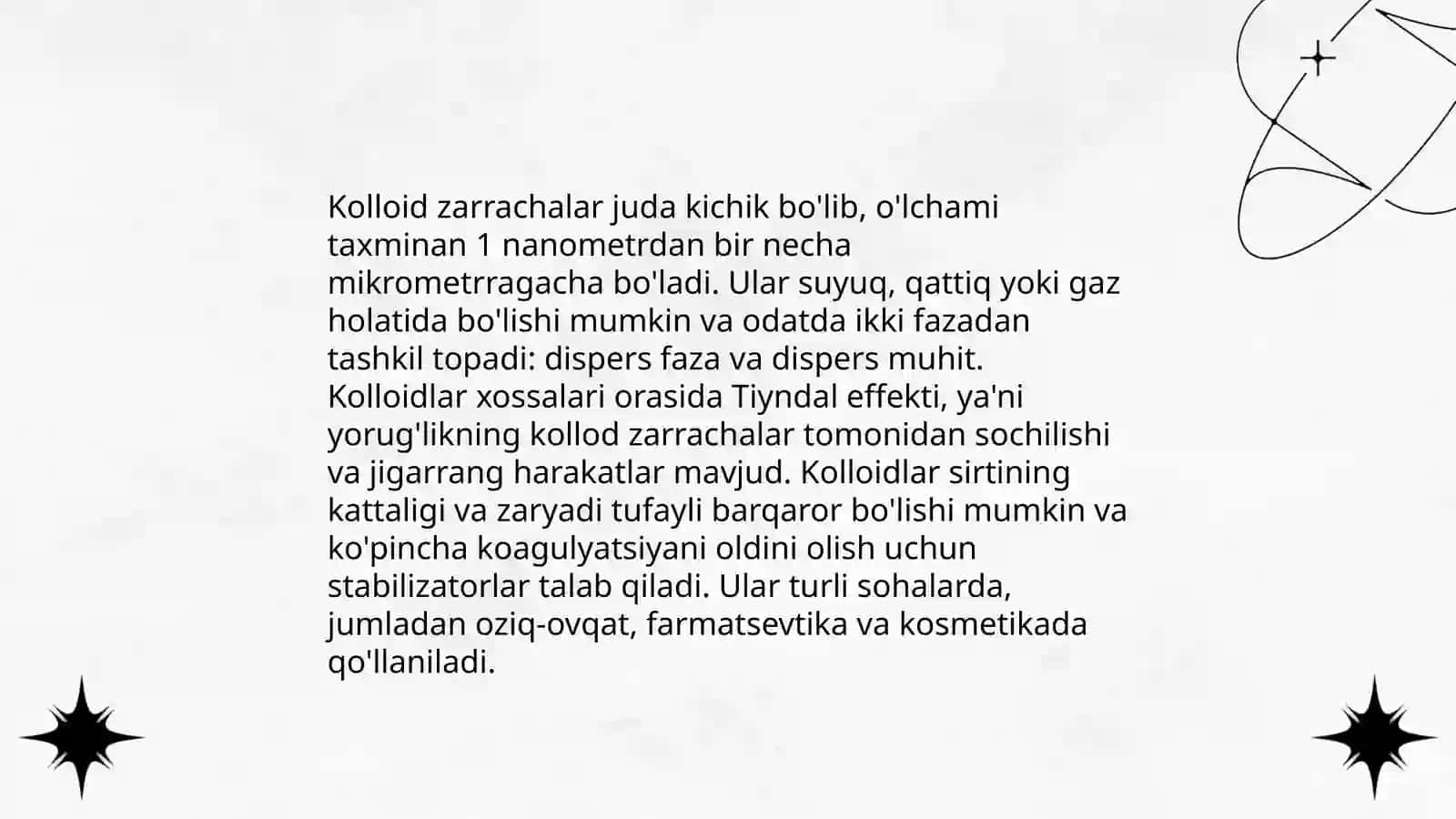 Dag‘al-dispers sistemalarning xossalari va ularni tibbiyot va farmakalogiyada ishlatilishi 4