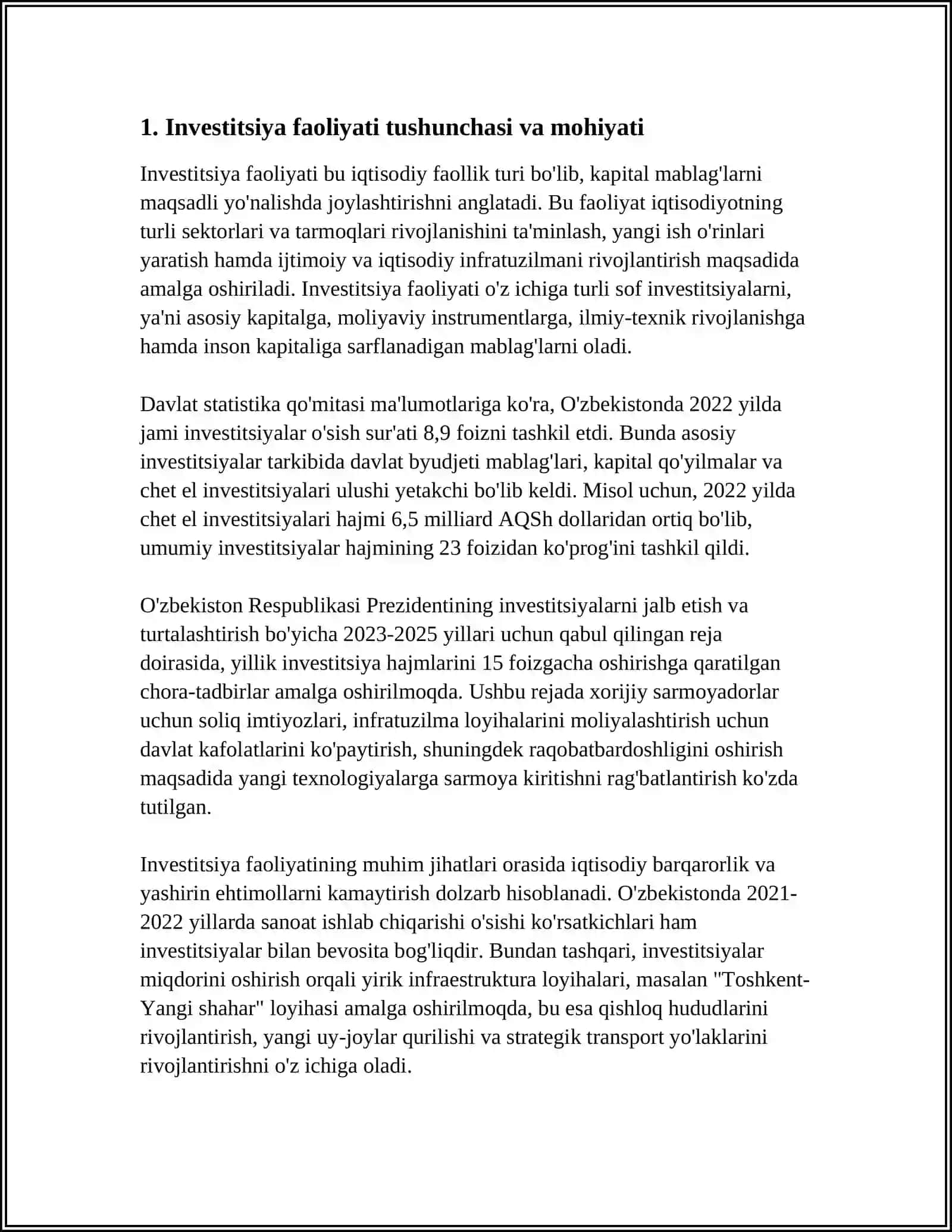 INVESTITSIYA FAOLIYATINI MOLIYALASHTIRISH MANBALARI VA USULLARI 4