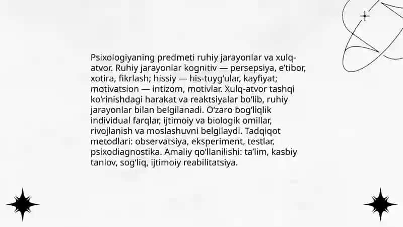 Psixologiya fanining maqsadi va predmeti 4