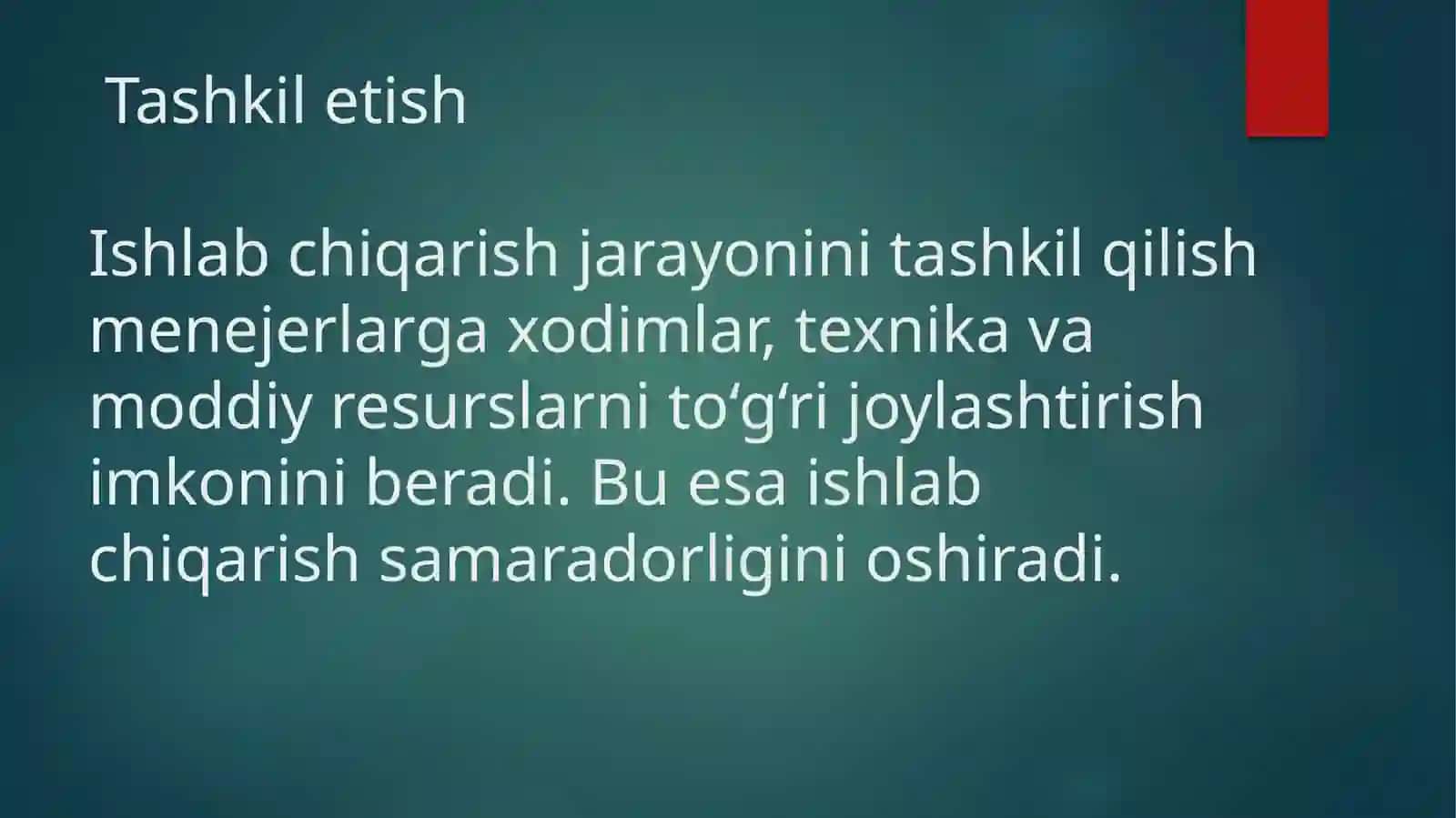 Menejment fanini zamonaviy ishlab chiqarishni Boshqarishdagi o'rni 4