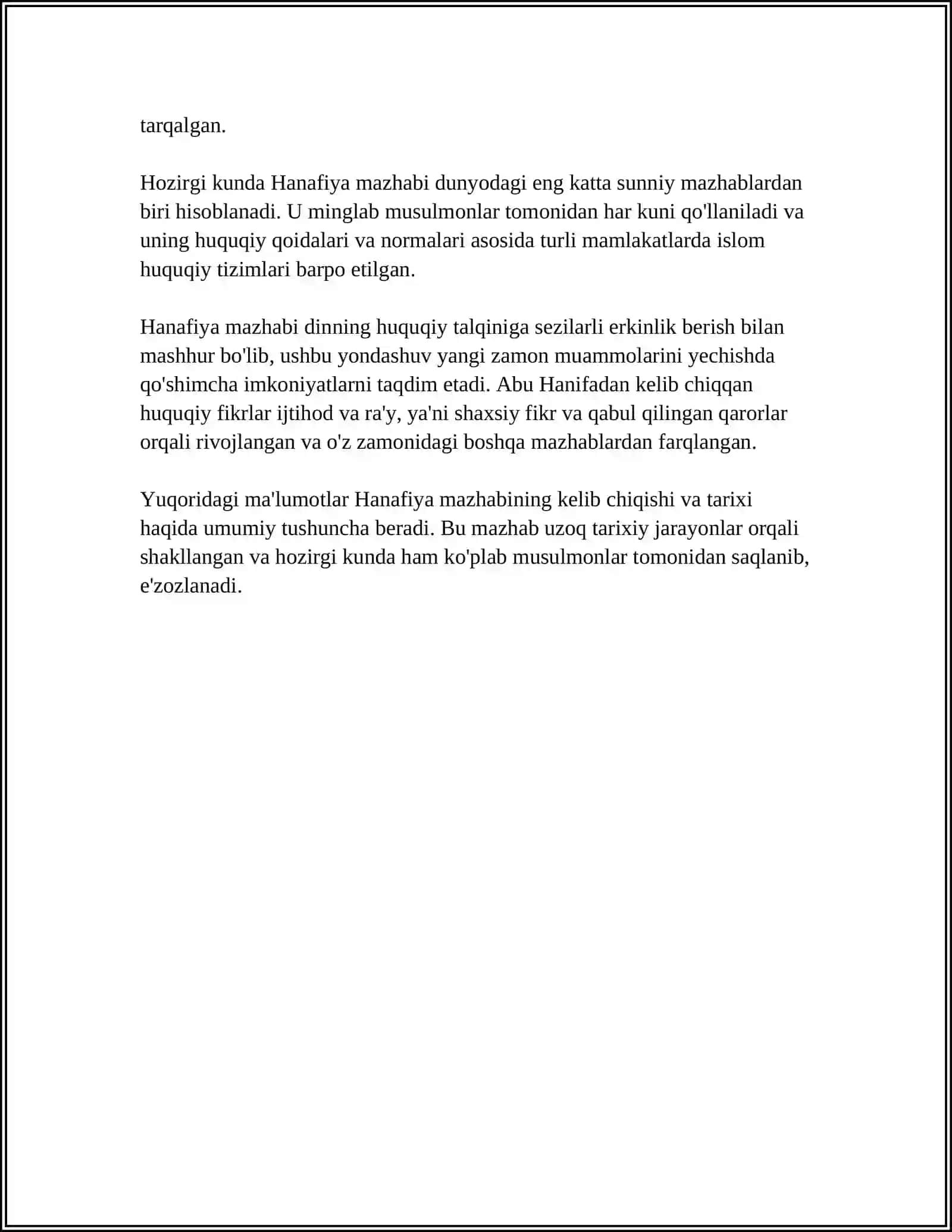 HANAFIY MAZHABI RIVOJIDA MARKAZIY OSIYO FAQIHLARINING ROLI VA HISSASI 4