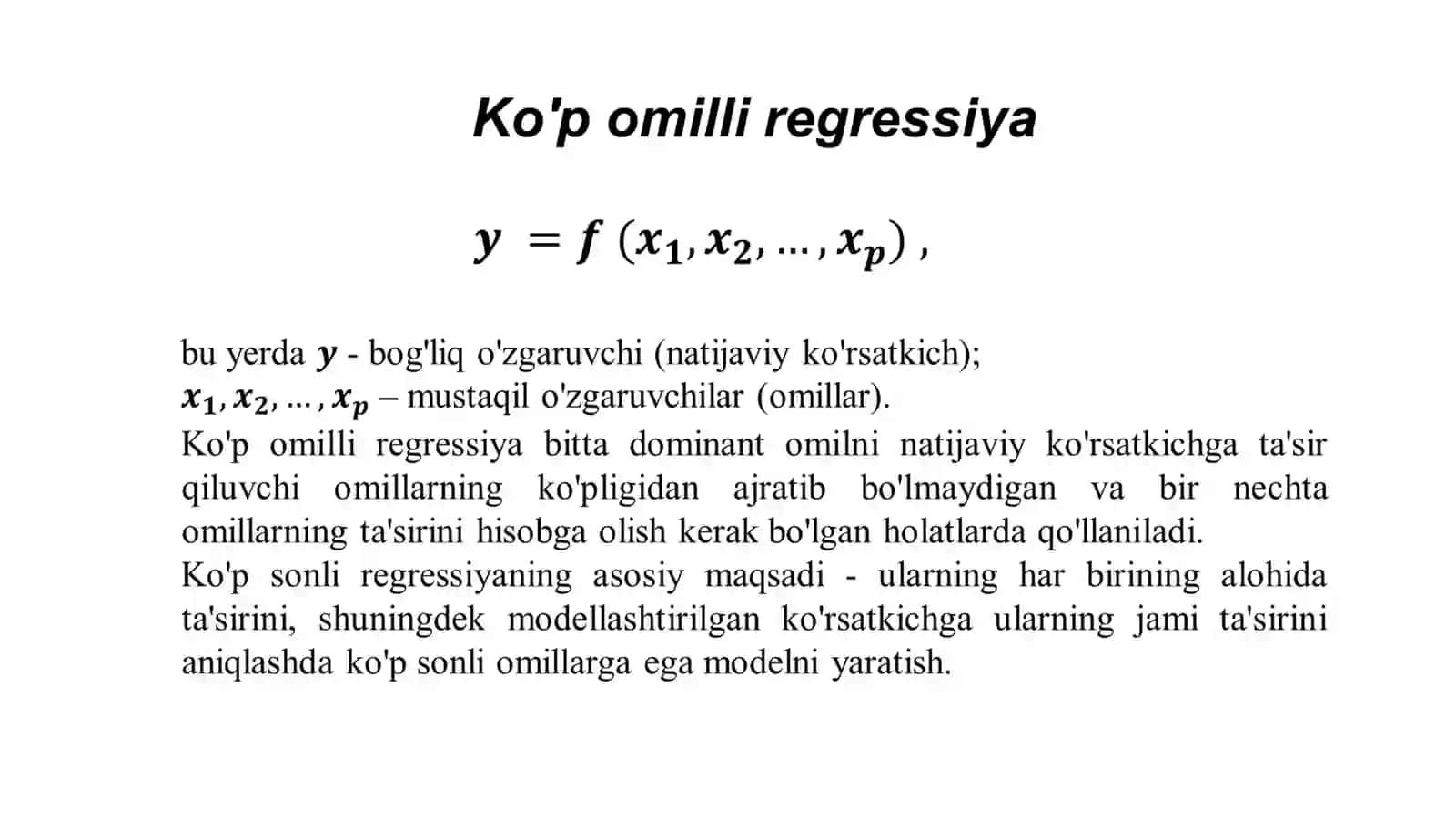 KO‘P OMILLI EKONOMETRIK TAHLIL 4