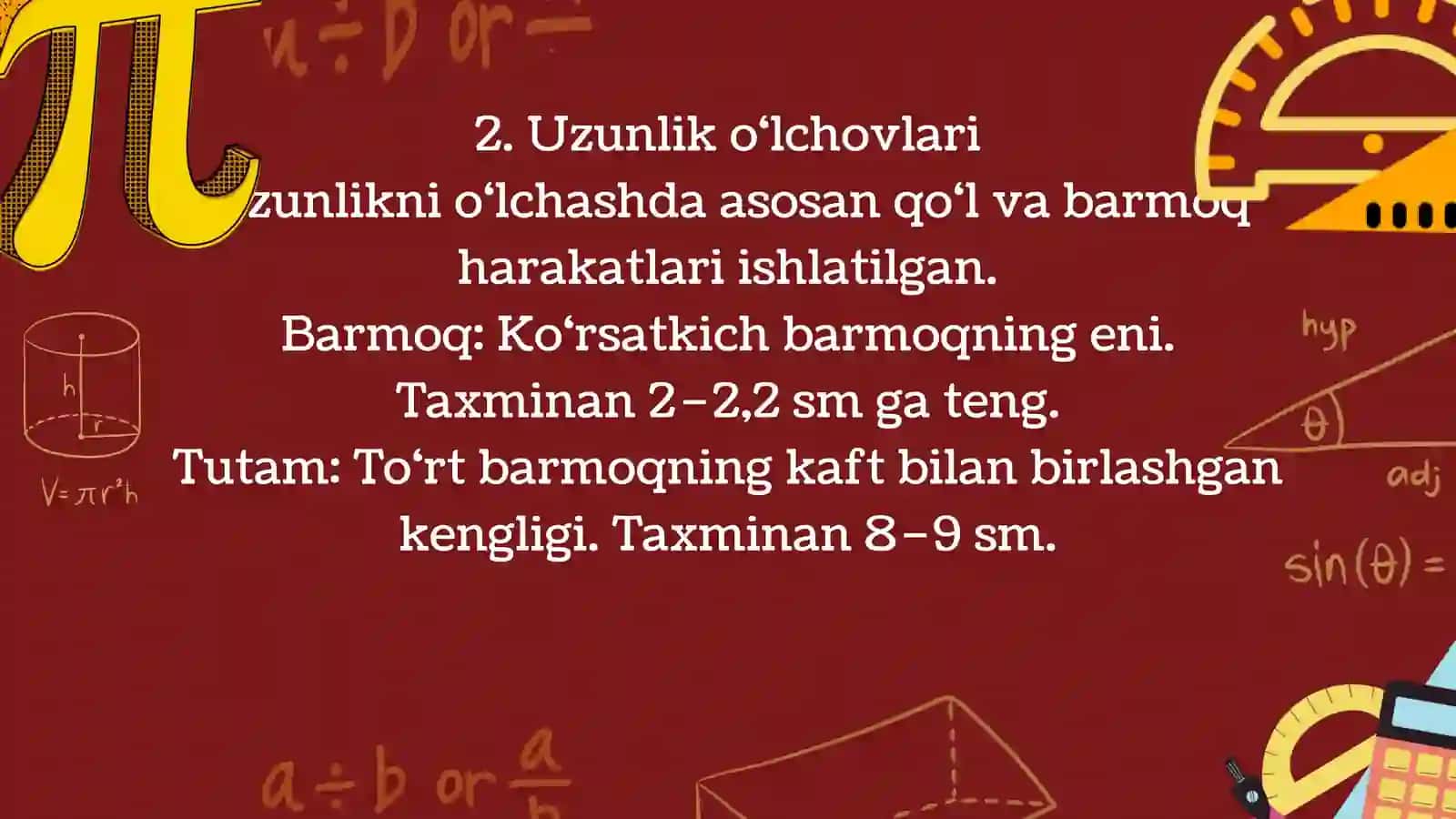 Qadimgi oʻlchov birliklari 4