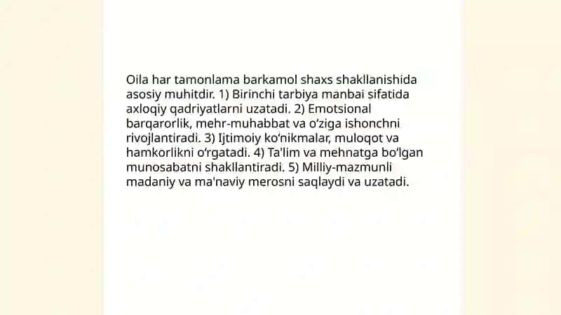 Har tamonlama barkamol shaxsni shakillantirish milliy tarmiyani bosh maqsadi 4