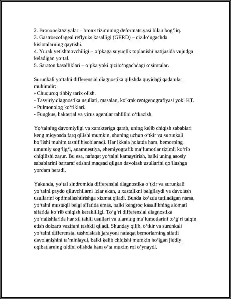 YOʻTAL SINDROMIDA DIFFERENSIAL DIAGNOSTIKA 4