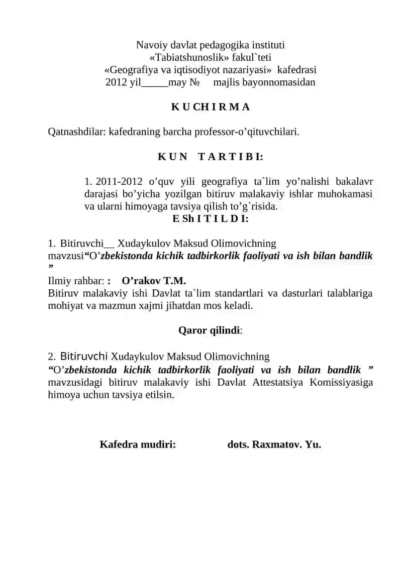 O’zbеkistonda kichik tadbirkorlik faoliyati va ish bilan bandlik 4