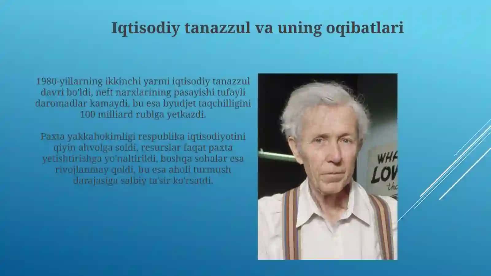 XX asrning 80-yillari ikkanchi yarmida respublikadagi ijtimoiy-siyosiy, iqtisodiy va ma'naviy hayot 4