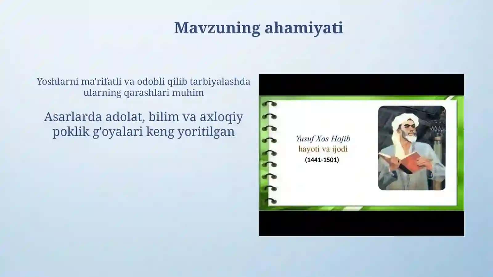 Yusuf Xos Hojib va Maxmud Qoshg'ariyning ta'limiy -axloqiyqarashlari 4