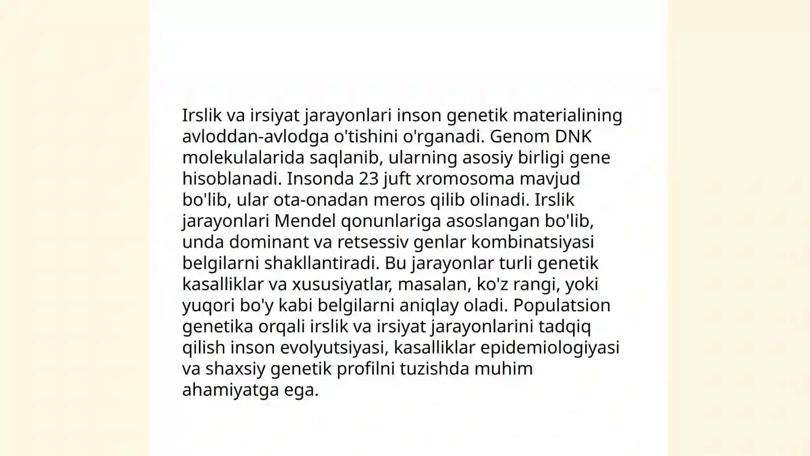 Ginetika fanining vazifalari va usullari 4