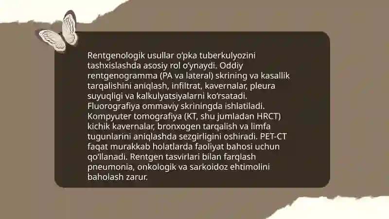 Tuberkulyoz klinik shakllarni qiyosiy tashhislashning 4
