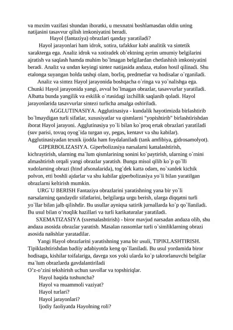 Xayol haqida tushuncha 4