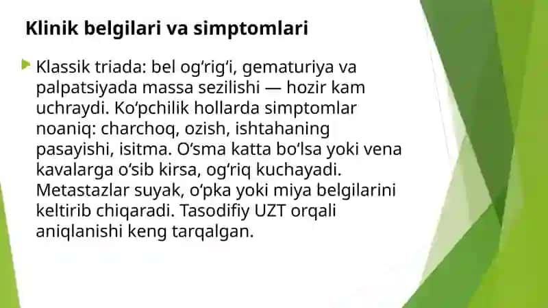 Buyrak saratonini diagnostikasi va davolash usullari 4