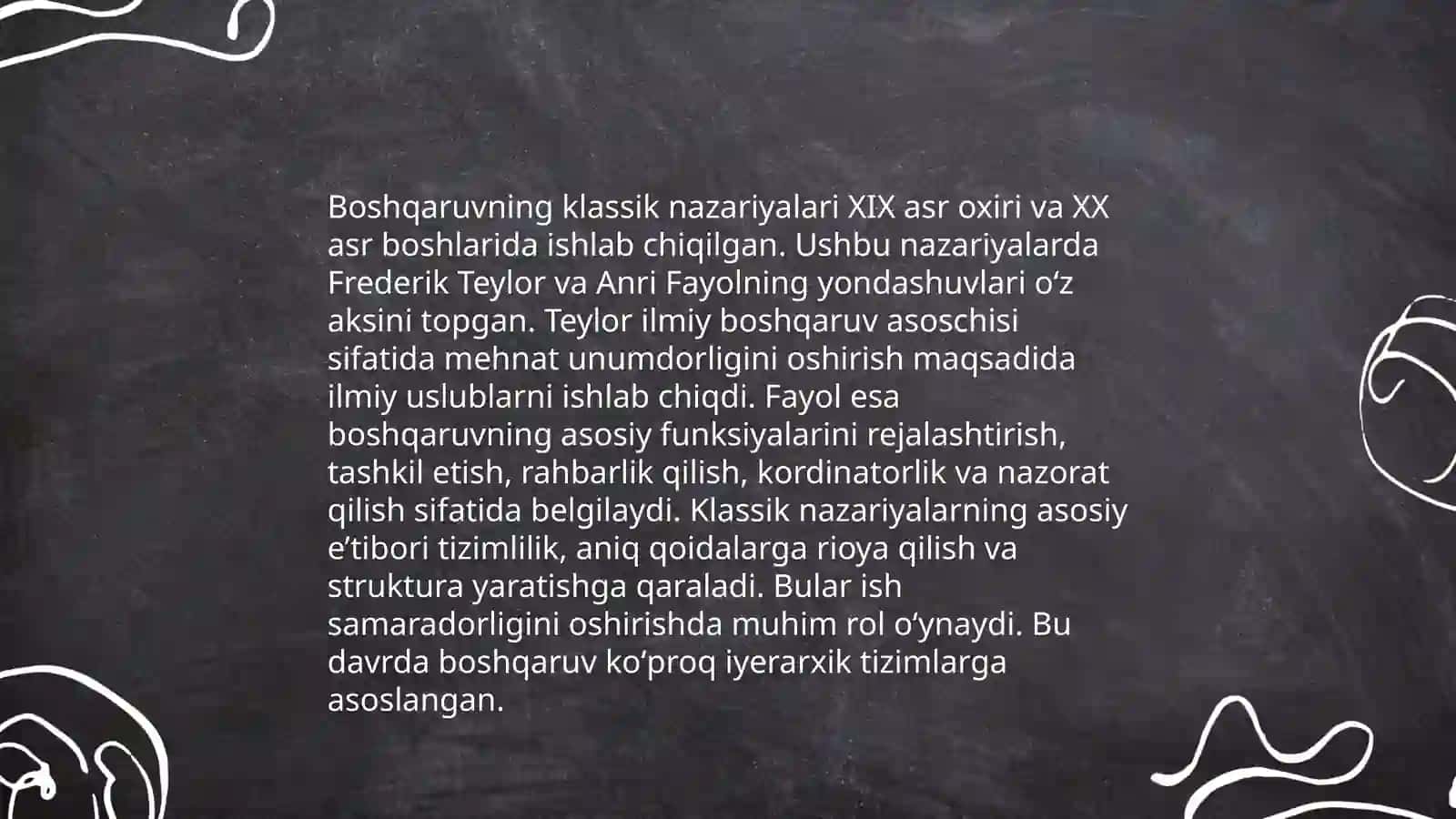 Biznesda boshqaruv nazariyasining rivojlanishi 4
