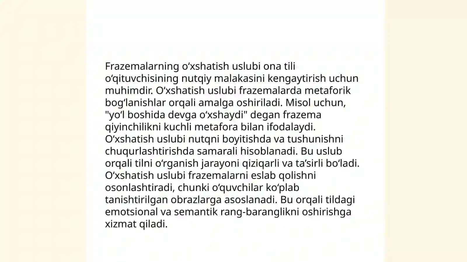 Frazemalarning semantik xususiyatlari 4