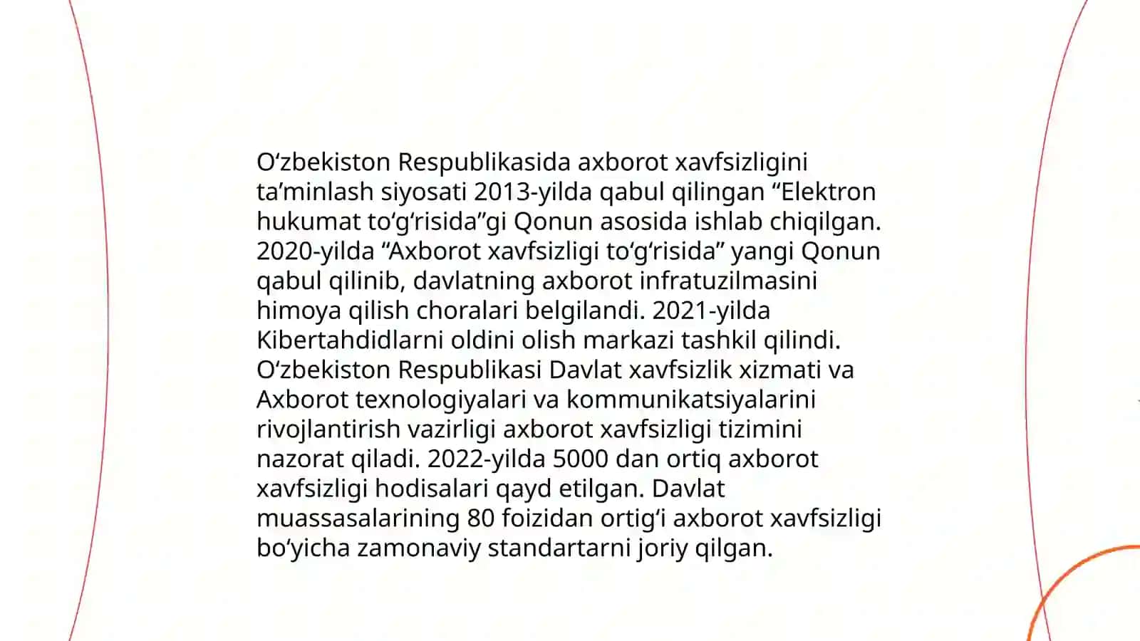 Oʻzbekistonda axborotning xavfsizligining ma'naviy va huquqiy asoslari Mohlaroy 4